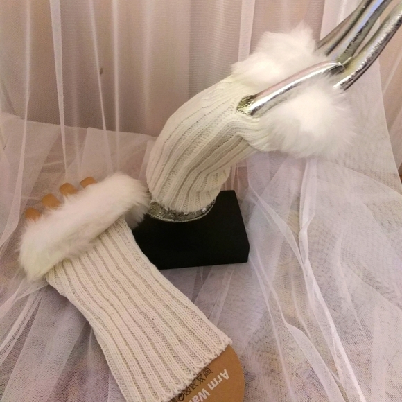 unknow Accessories - Women's Knit Fingerless Gloves Cuz Faux